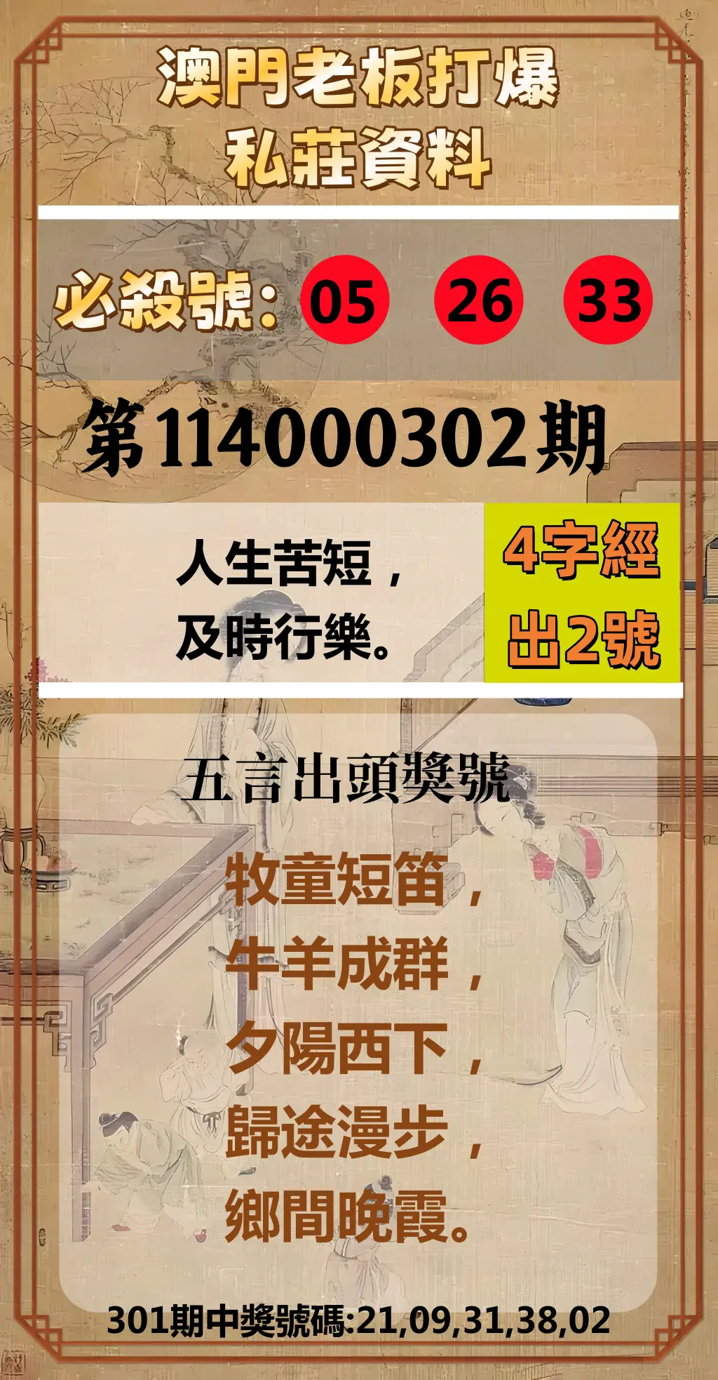 今彩539第114000302期(12/15)澳門老板打爆私莊資料