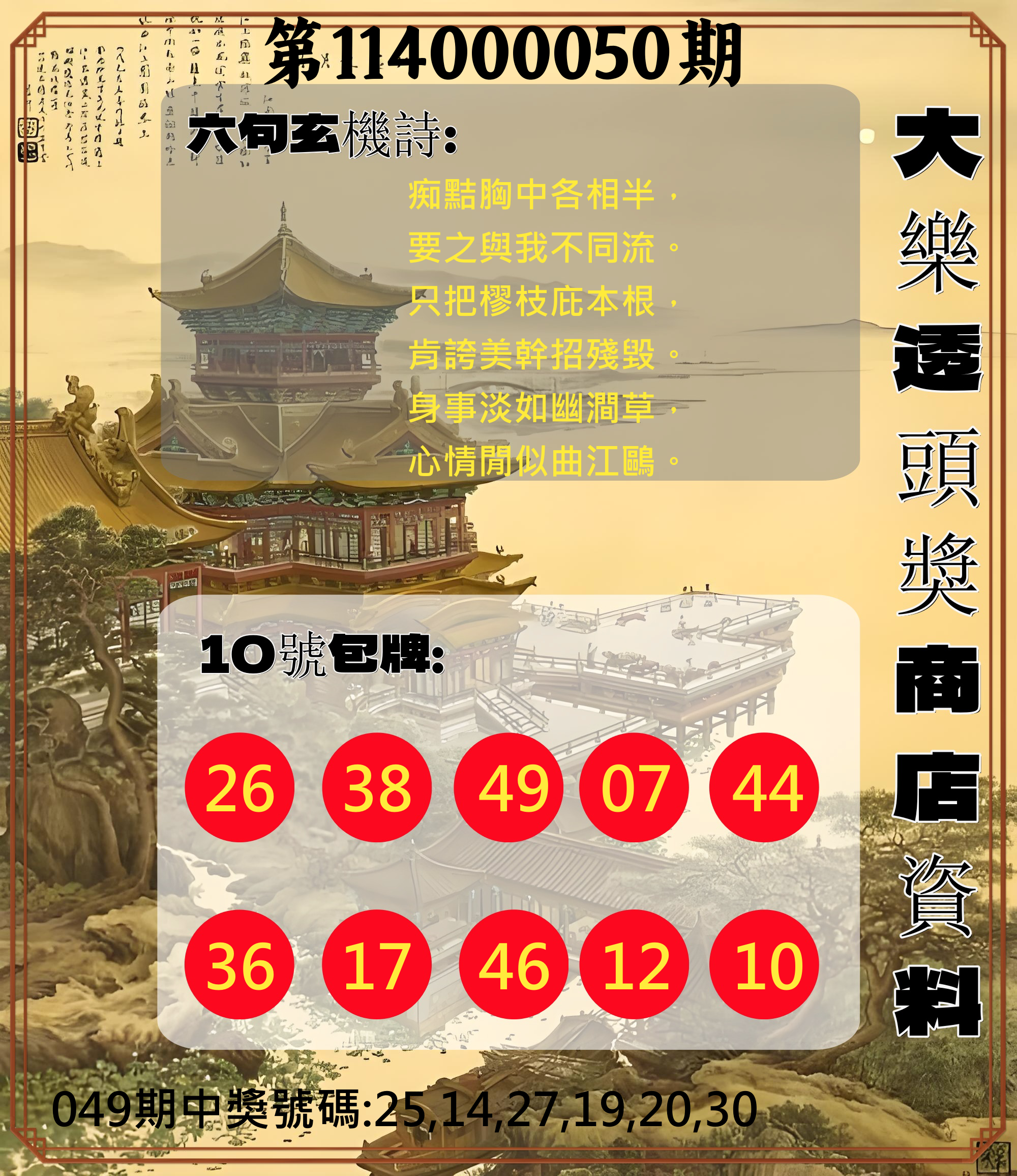 大樂透第114000050期大樂透頭獎商店資料