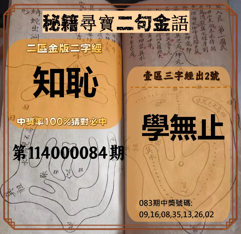 威力彩第114000084期(10/20)秘籍尋寶二句金語