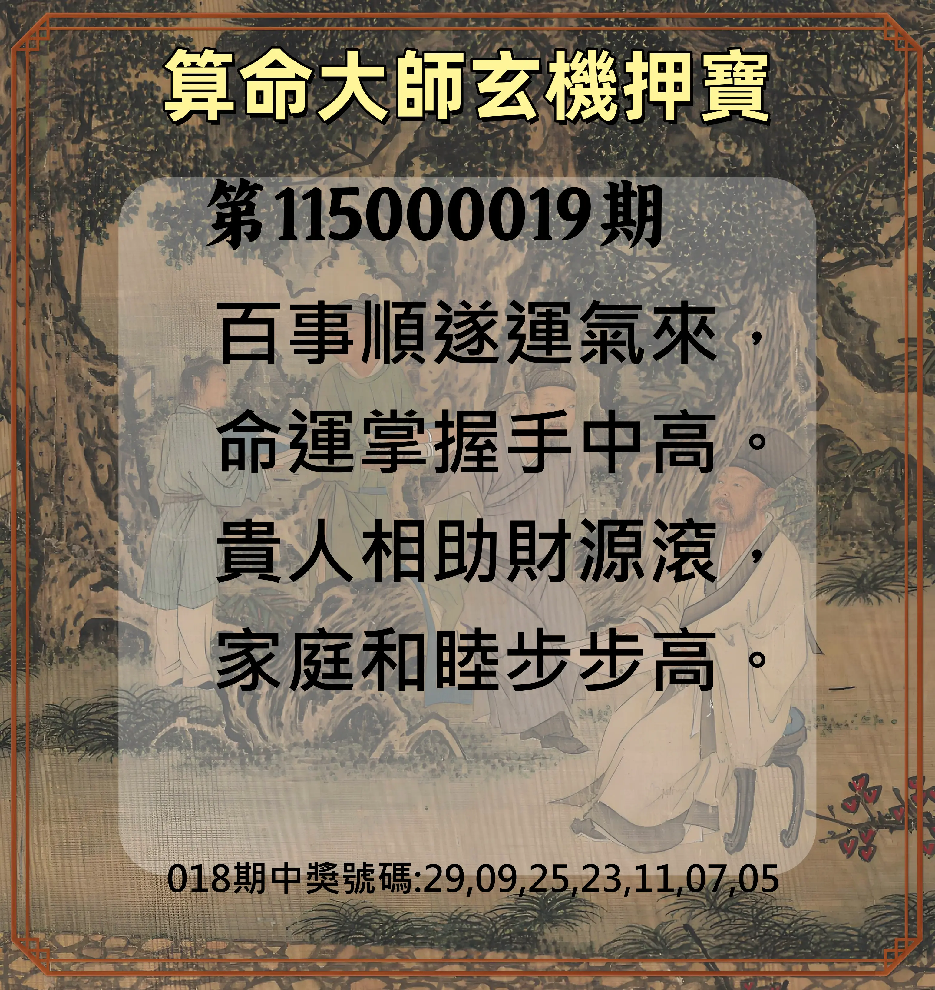 威力彩第115000019期(03/05)算命大師玄機押寶