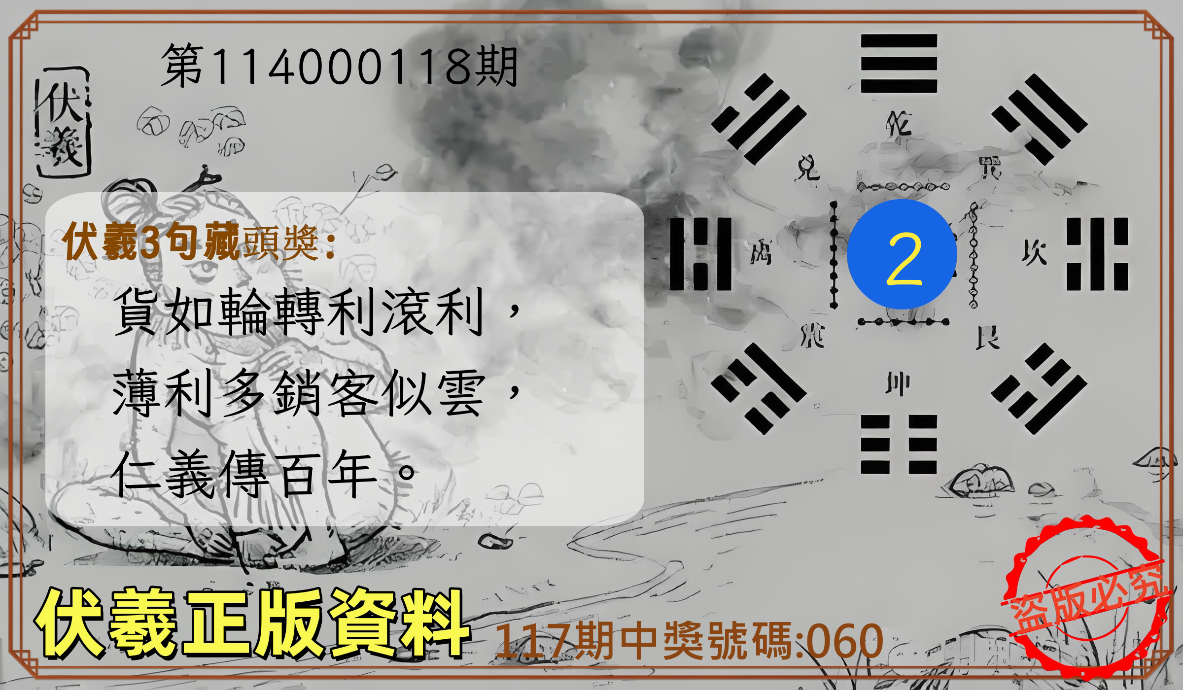 3星彩第114000118期伏羲正版資料