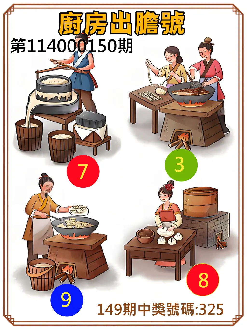 3星彩第114000150期廚房出膽號