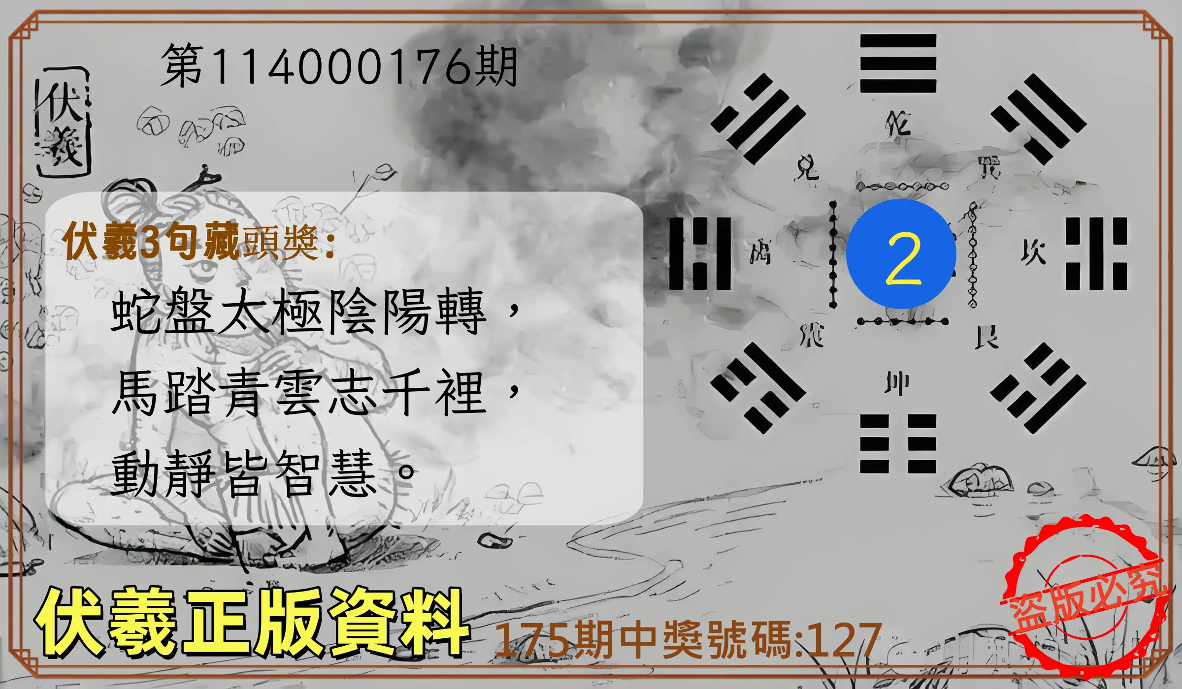 3星彩第114000176期(07/21)伏羲正版資料