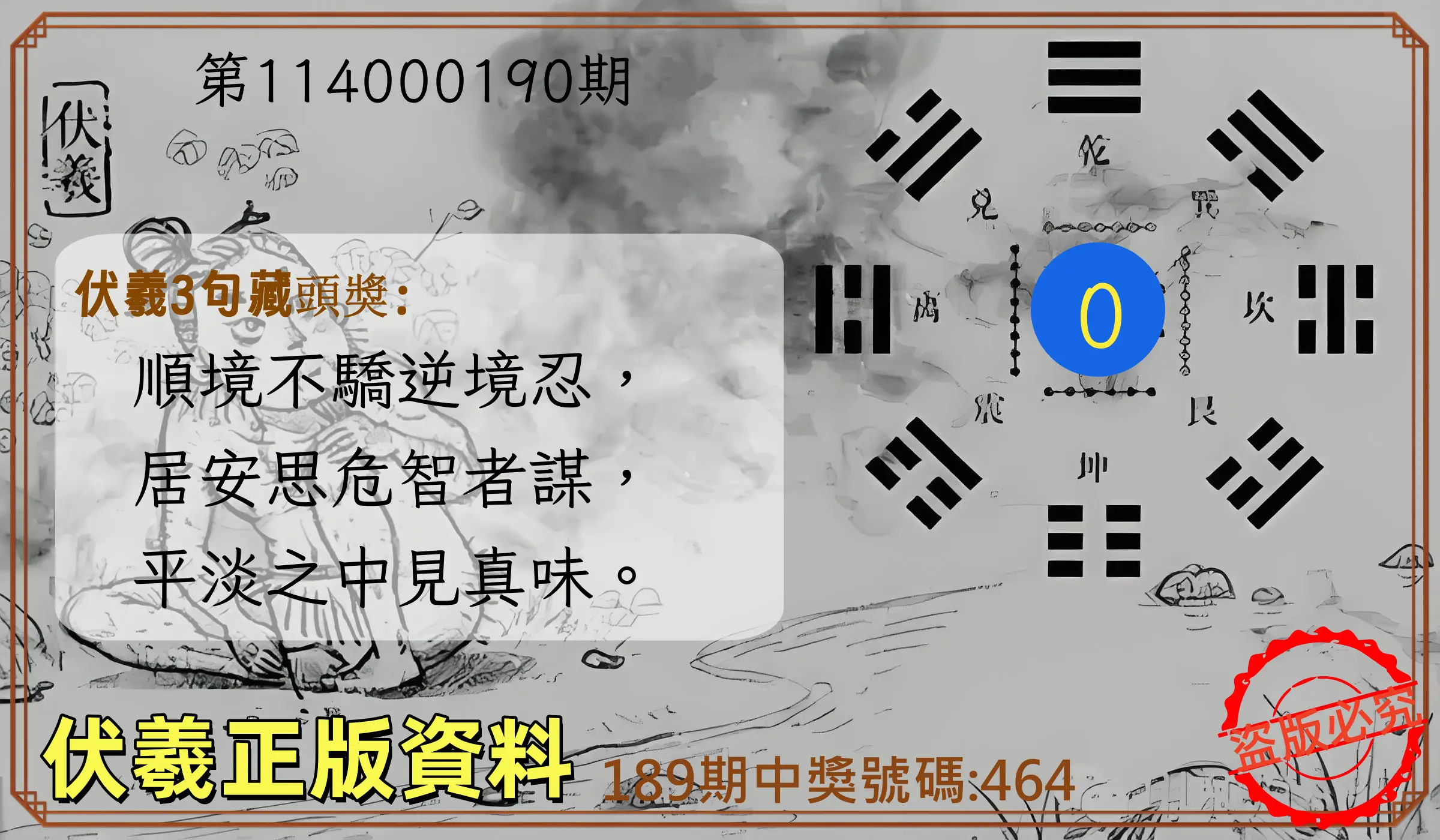 3星彩第114000190期(08/06)伏羲正版資料