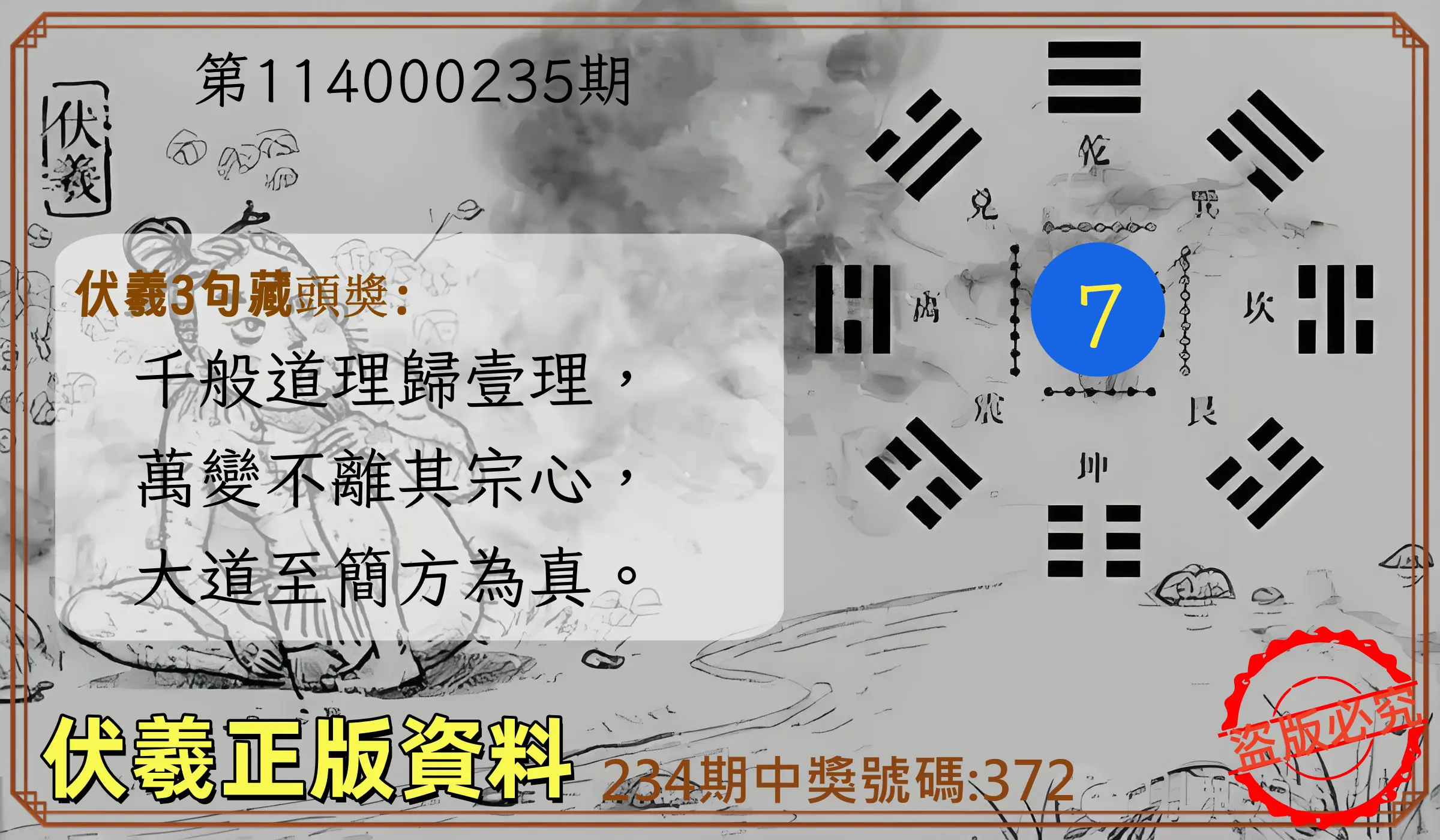 3星彩第114000235期(09/27)伏羲正版資料
