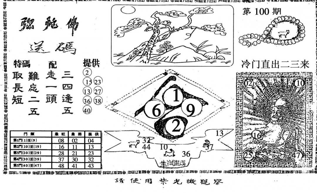 六合彩100期弥陀佛(黑白)