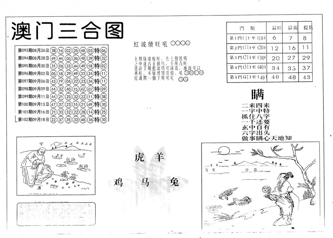六合彩103期老潮汕台湾神算(黑白)