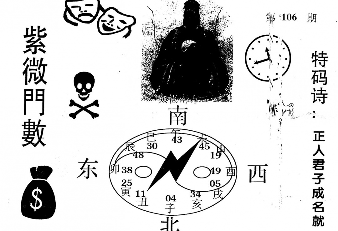 六合彩106期老版紫微倒数(黑白)