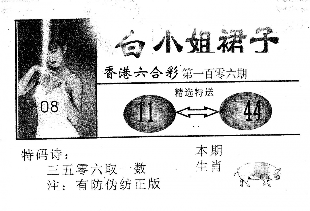 六合彩106期白姐裙子(黑白)