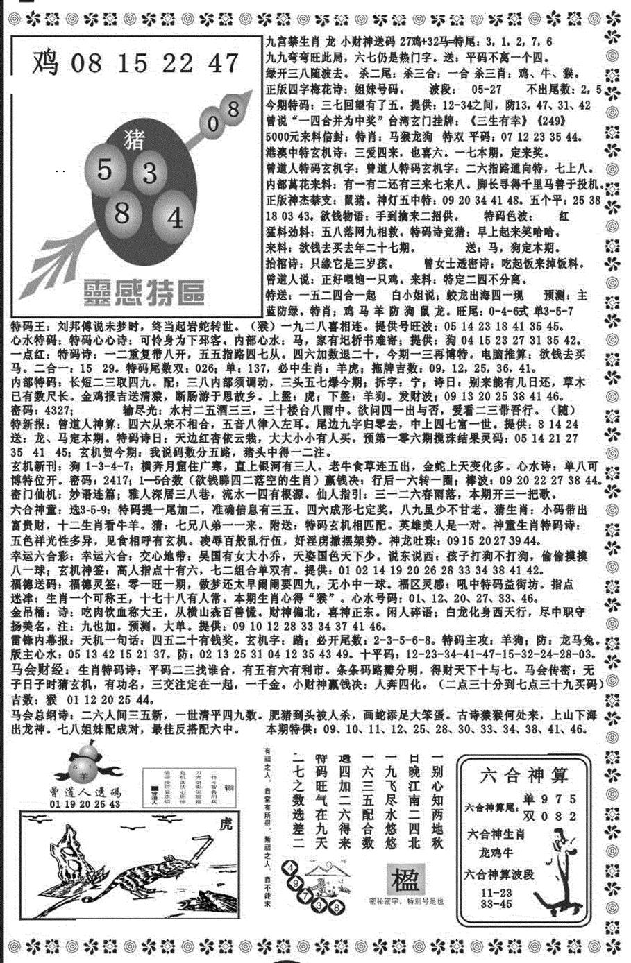 六合彩106期新彩霸王综合B(黑白)