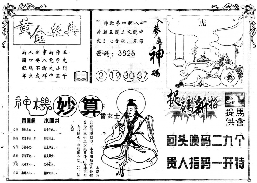 六合彩109期另版老版曾女士B(黑白)