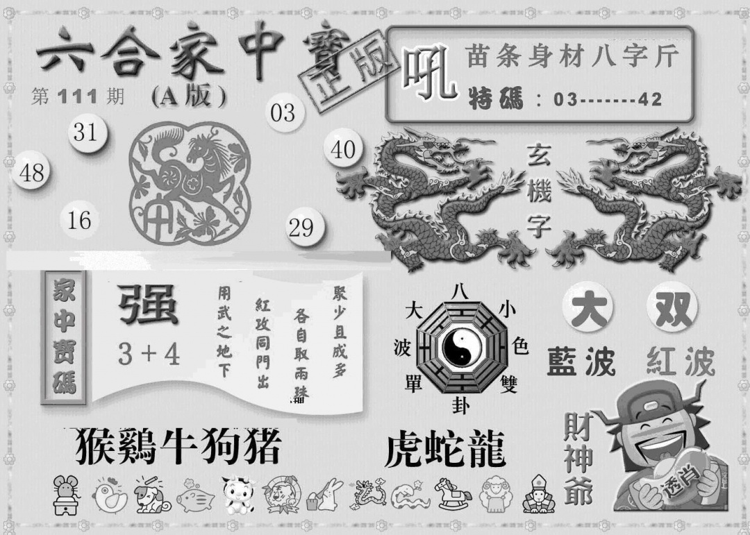六合彩111期曾神童出世A(黑白)