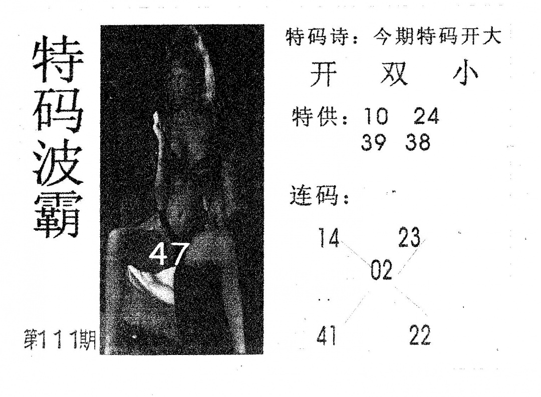 六合彩111期特码波霸(黑白)