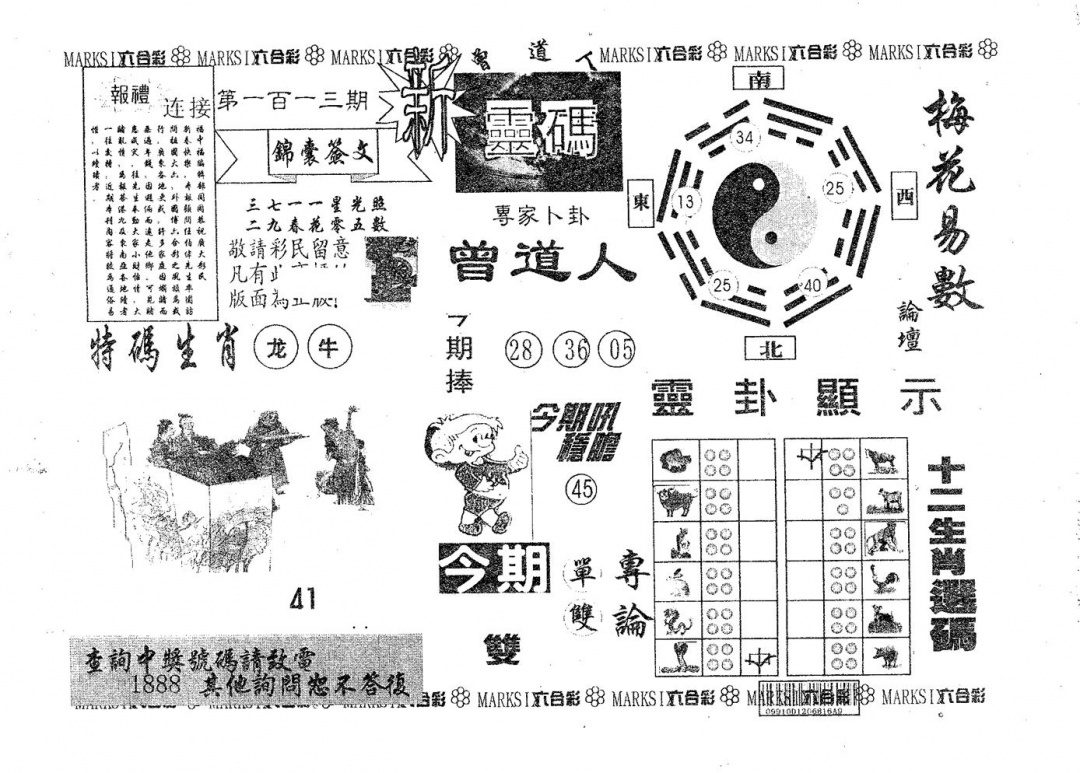 六合彩113期新灵码(黑白)