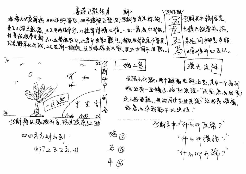 六合彩115期手写九龙内幕B(黑白)
