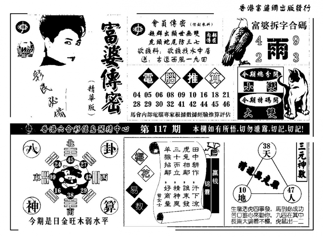 六合彩117期富婆传密(新料)(黑白)