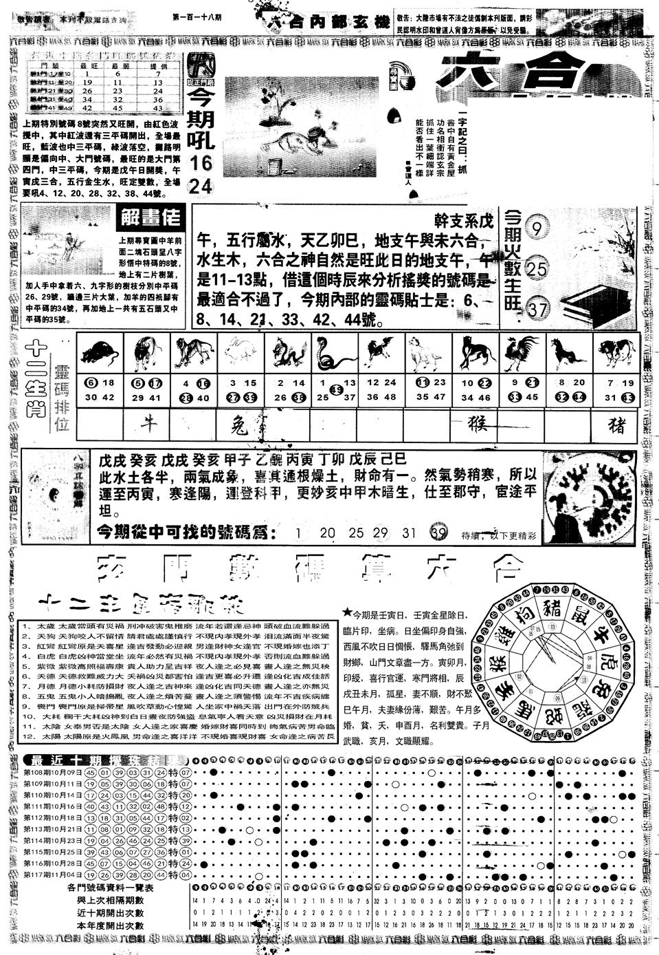 六合彩118期另内部玄机A(黑白)