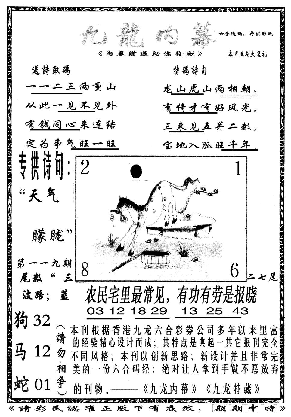 六合彩119期九龙内幕B(黑白)
