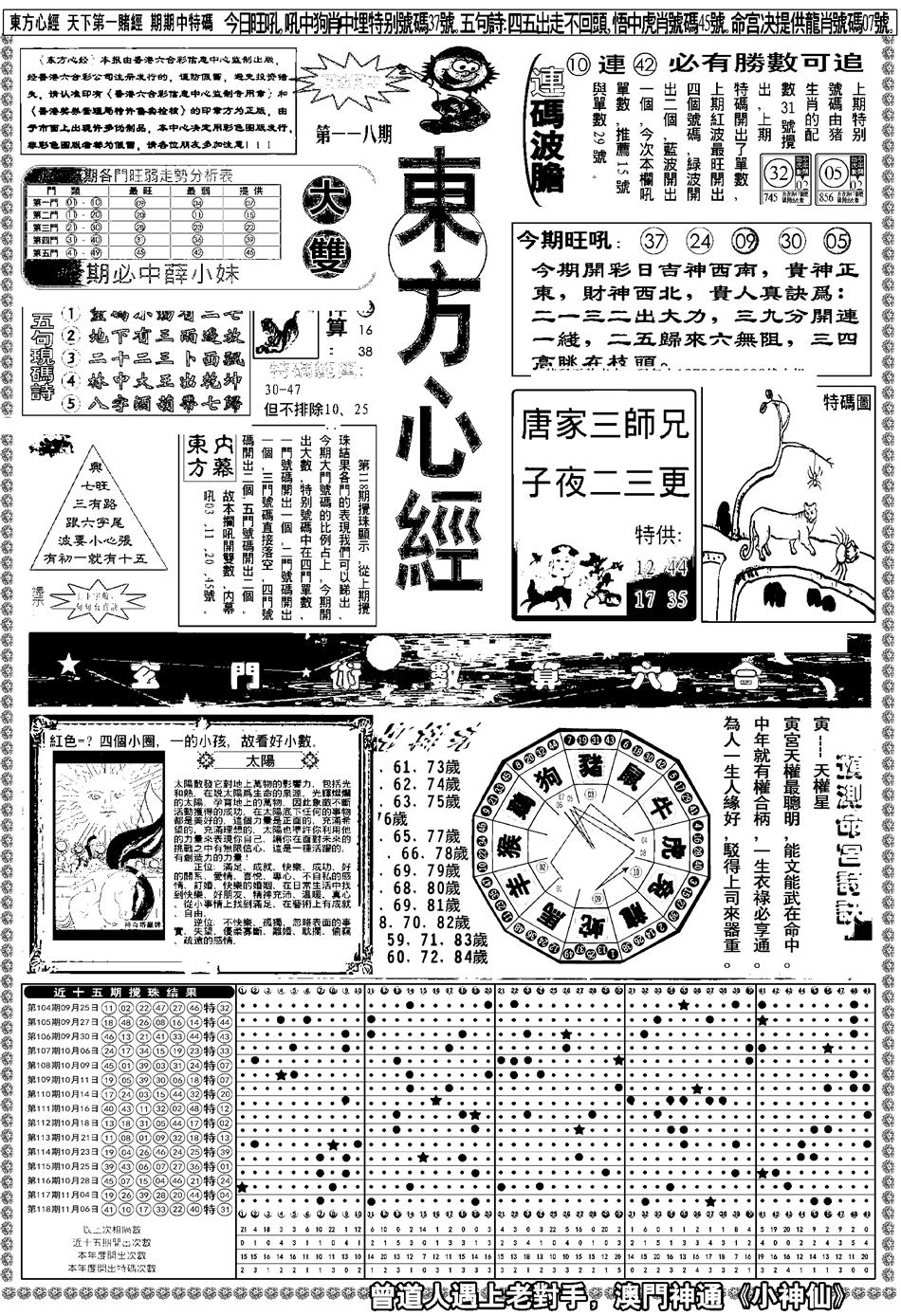 六合彩119期新版东方心经A(黑白)