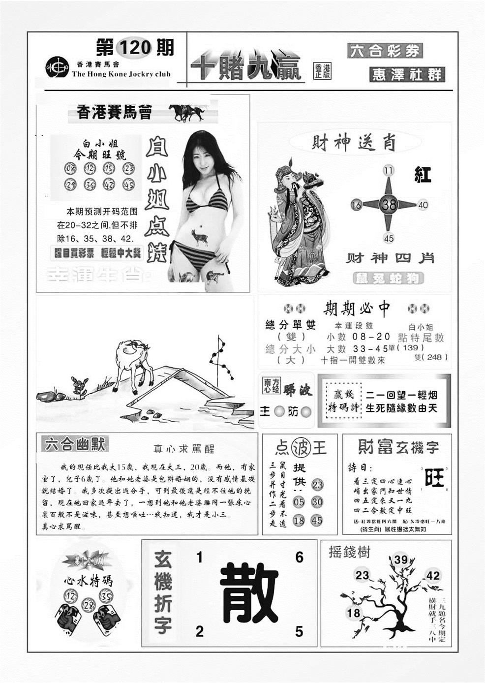 六合彩120期十赌九羸（新图）(黑白)