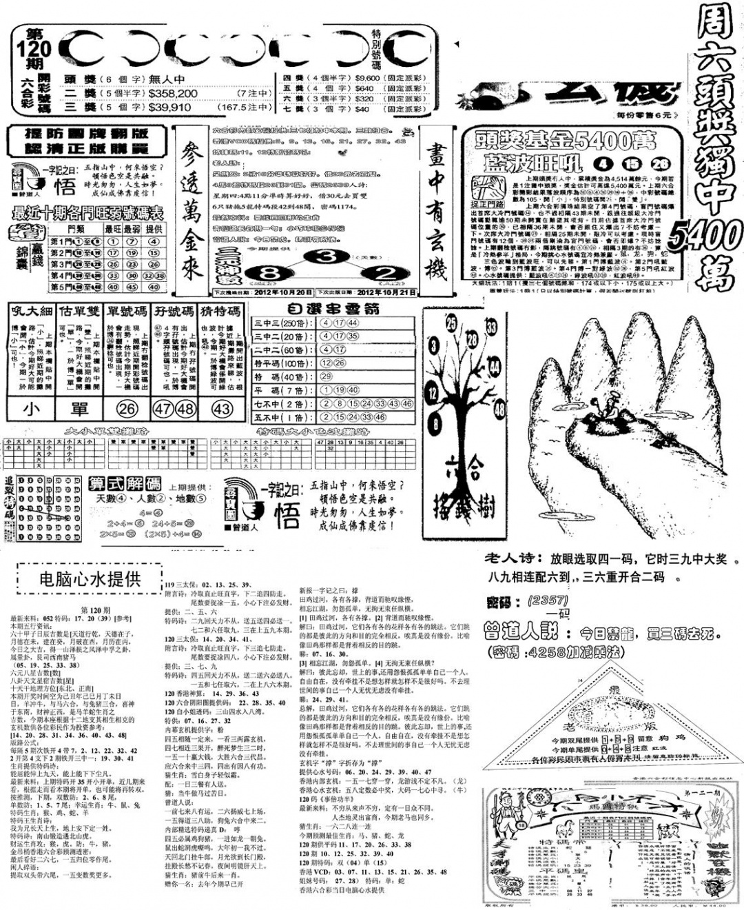 六合彩121期当日报-10(黑白)