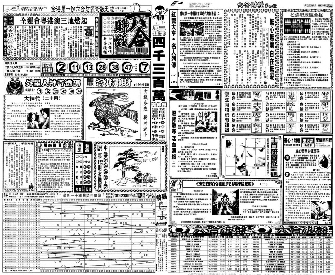六合彩123期大财经A(黑白)