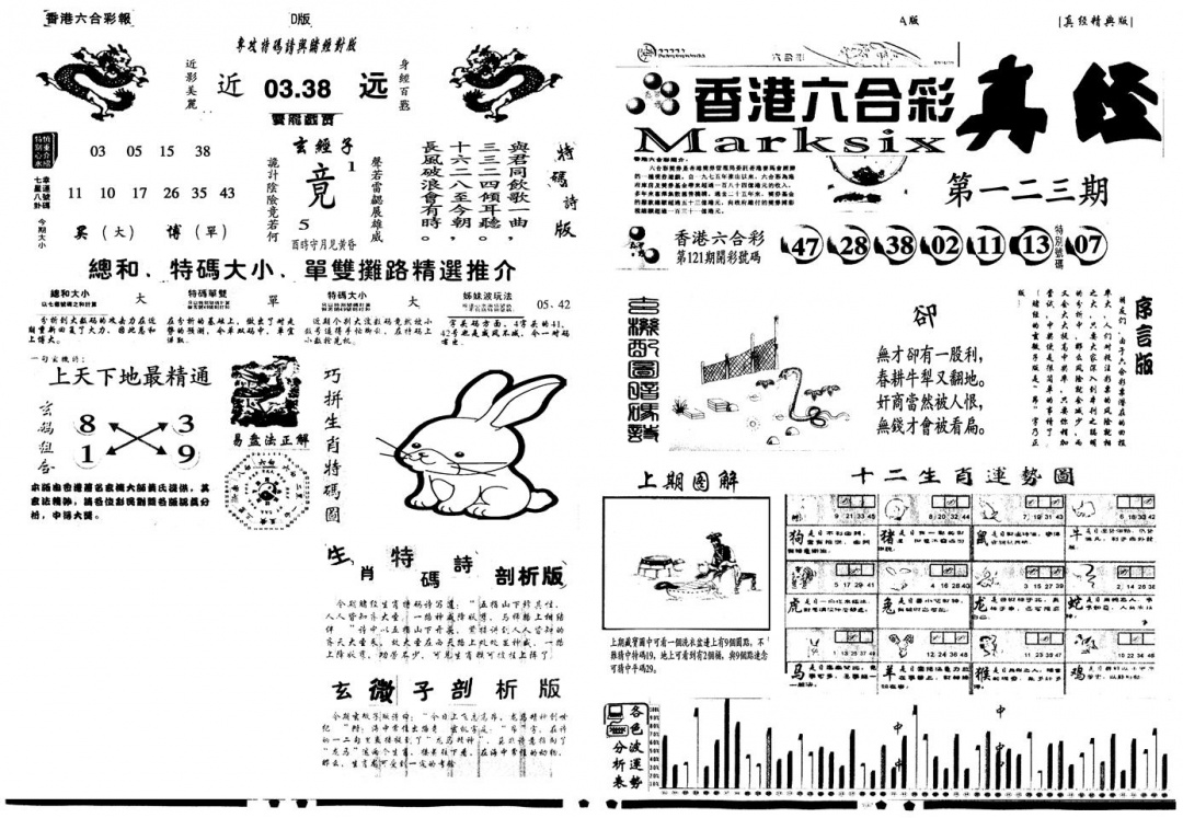 六合彩123期另真经A(黑白)