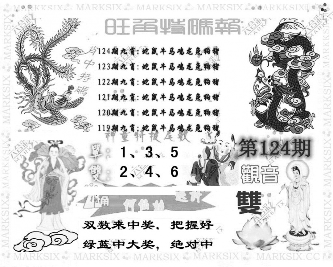 六合彩124期旺角特码报(彩)(黑白)