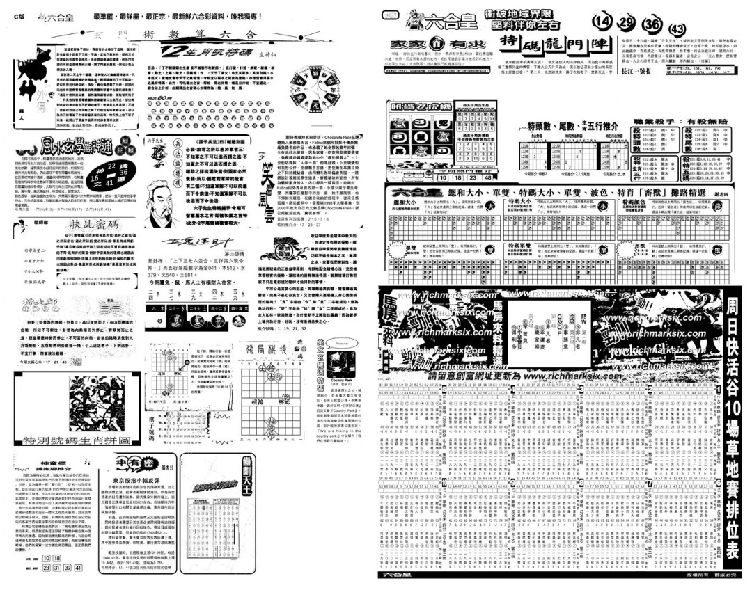 六合彩126期另版六合皇B(黑白)