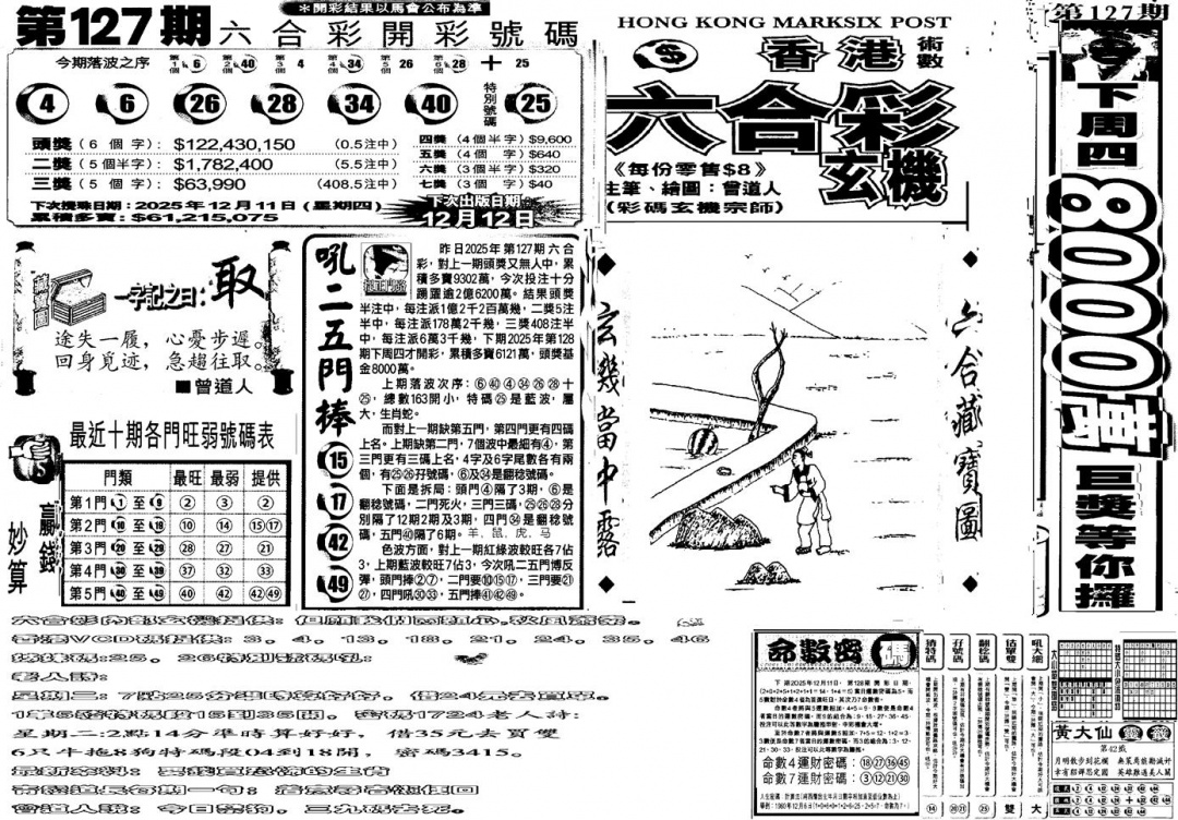 六合彩128期当日玄机B(黑白)