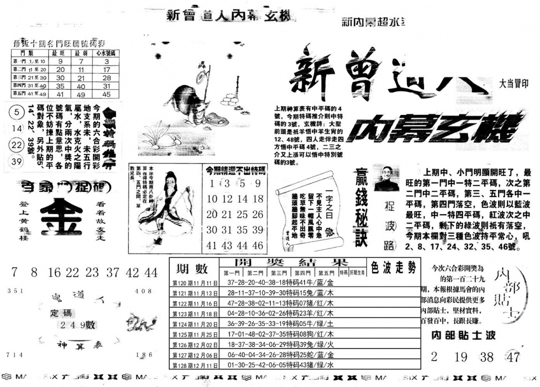 六合彩129期另新内幕A(黑白)
