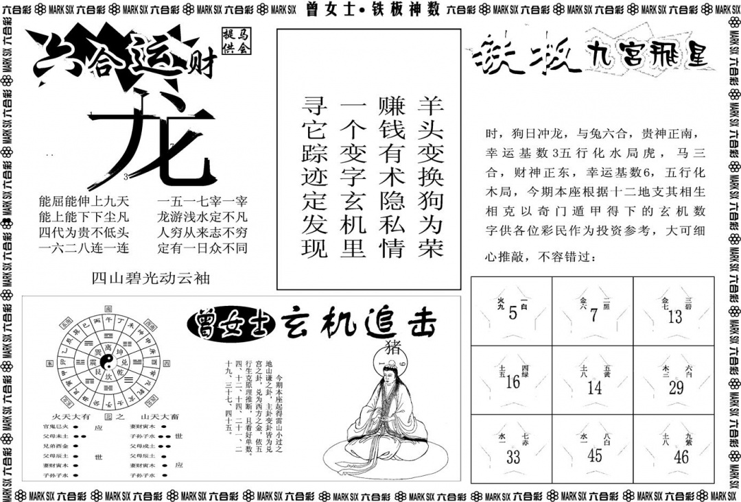 六合彩130期另版曾女士铁板B(黑白)