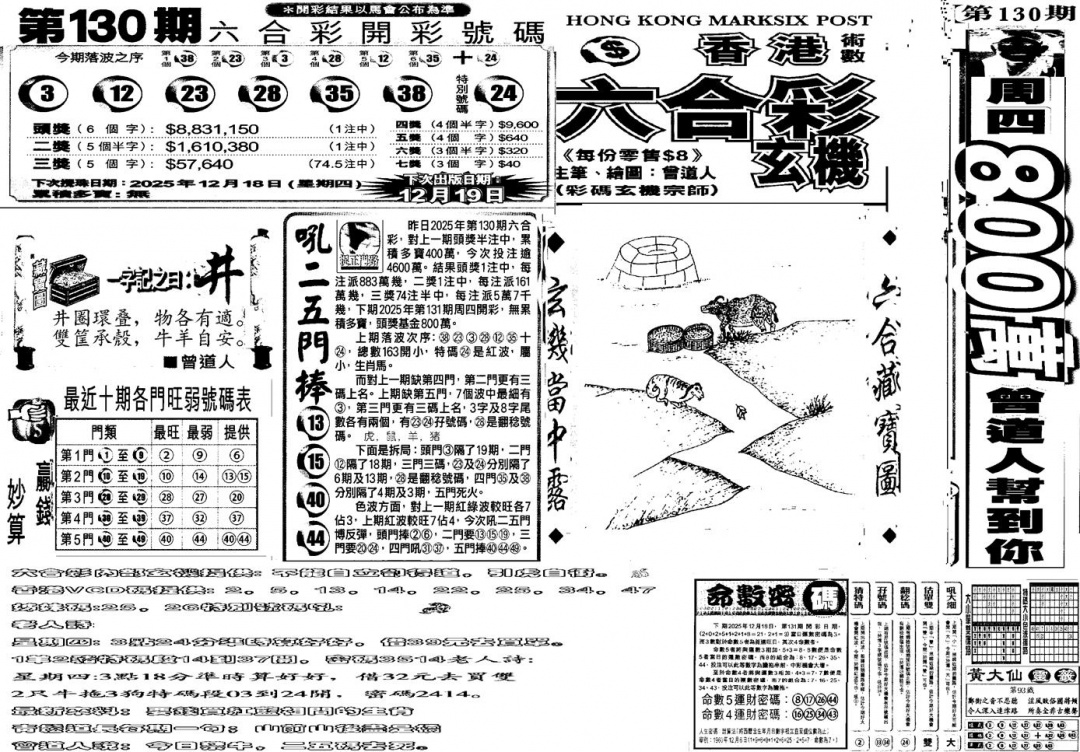 六合彩131期当日玄机B(黑白)