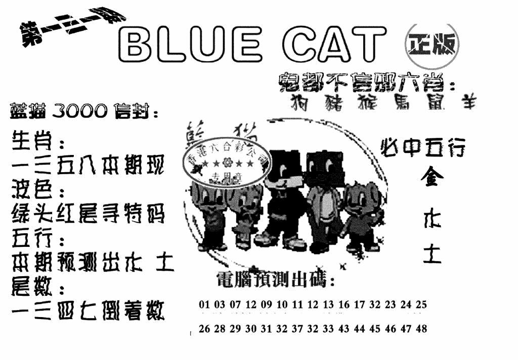 六合彩131期蓝猫Blue Cat(黑白)