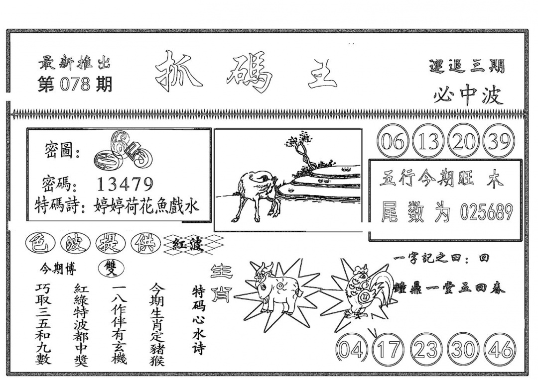 六合彩078期抓码王(黑白)