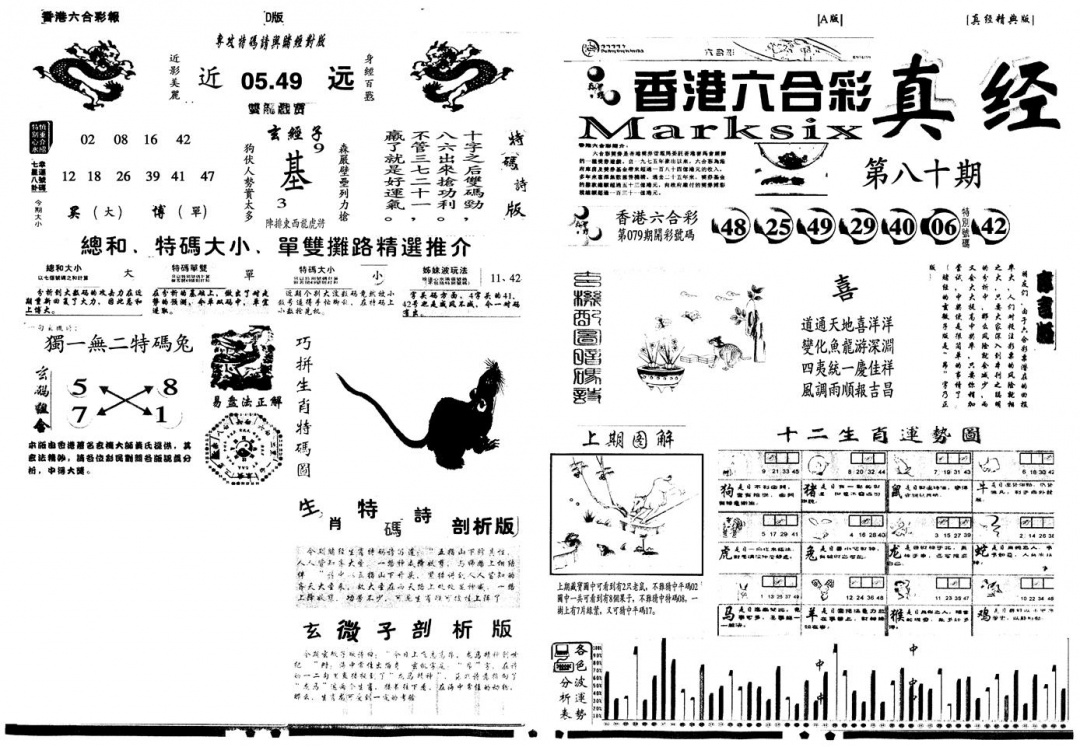 六合彩080期另真经A(黑白)