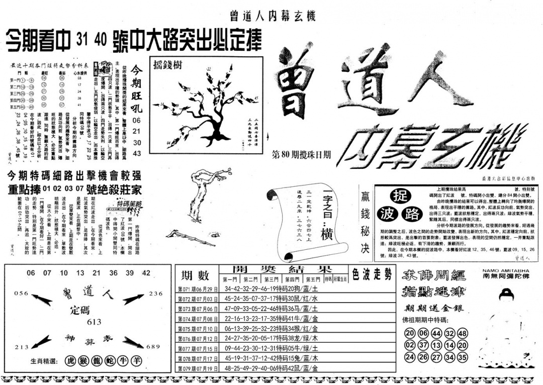 六合彩080期另内幕A(黑白)