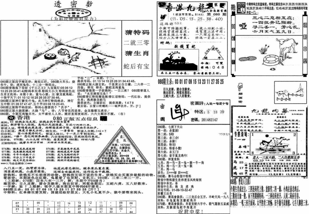 六合彩080期新透密数B(新)(黑白)