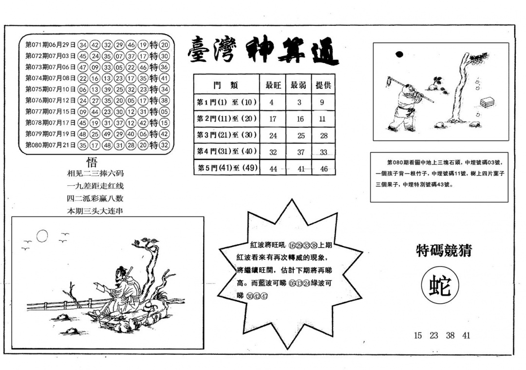 六合彩081期另台湾神算通(黑白)
