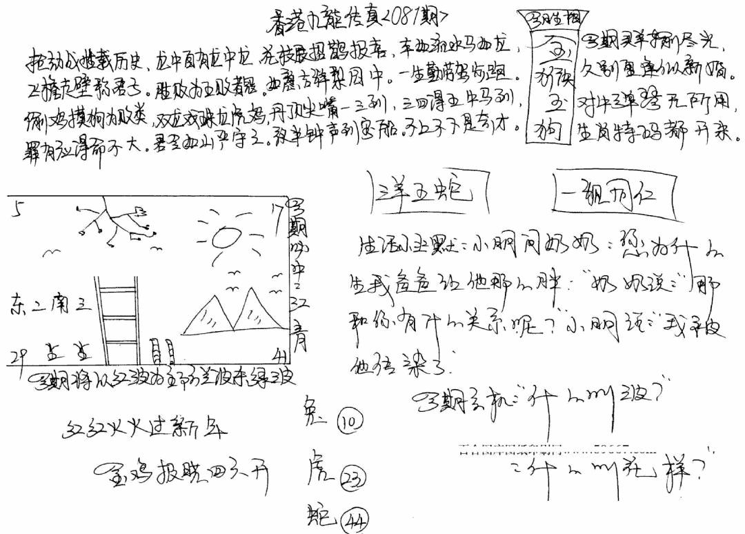 六合彩081期正版手写九龙(黑白)