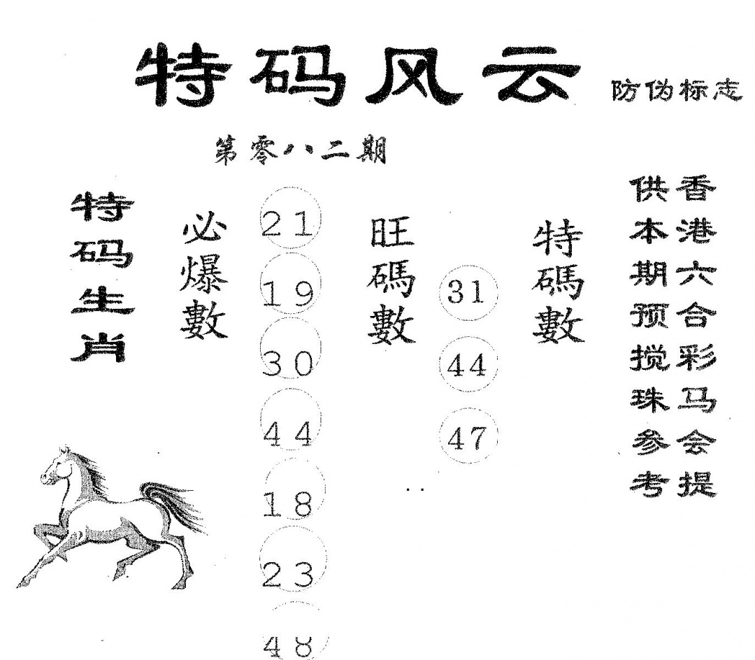 六合彩082期特码风云(黑白)