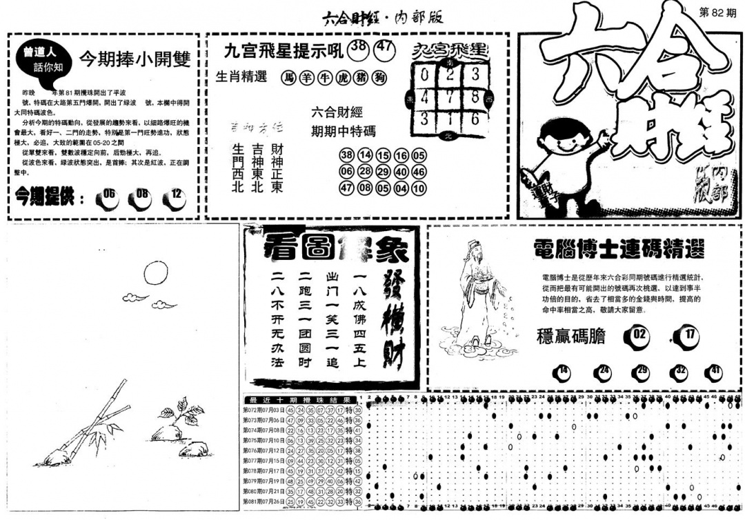 六合彩082期另版中财经A(黑白)