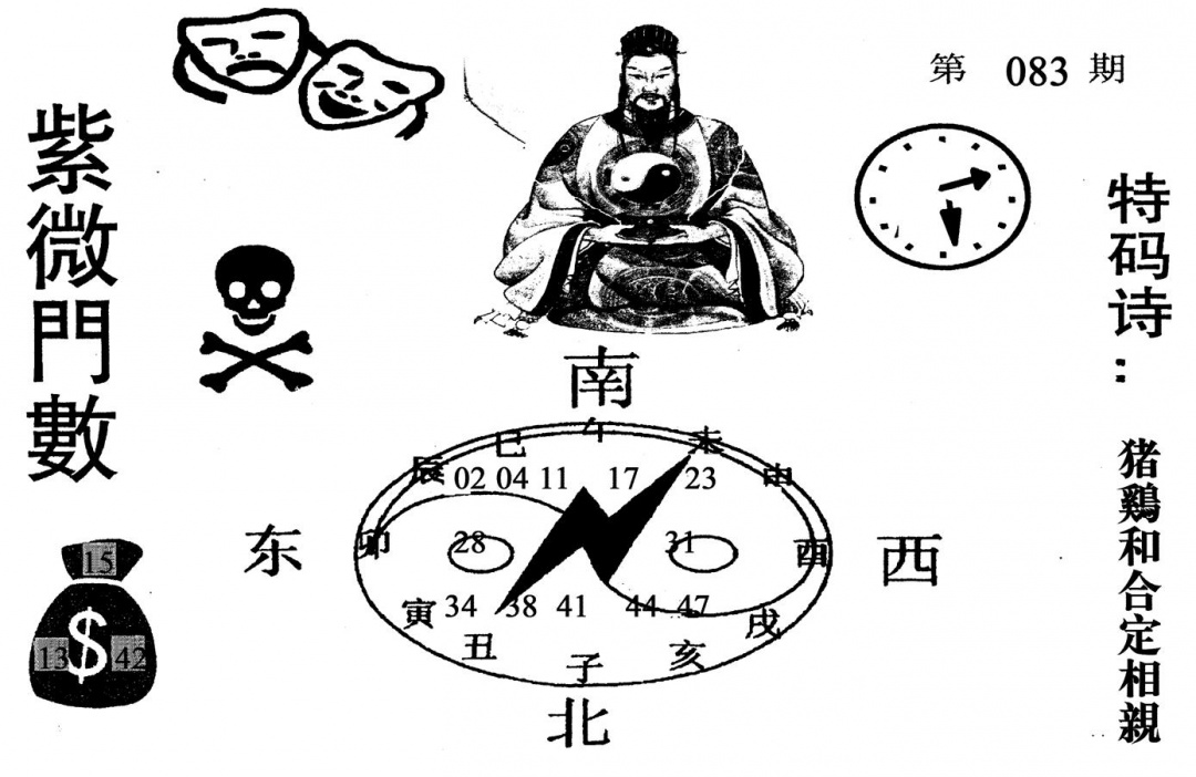 六合彩083期紫微门数(黑白)