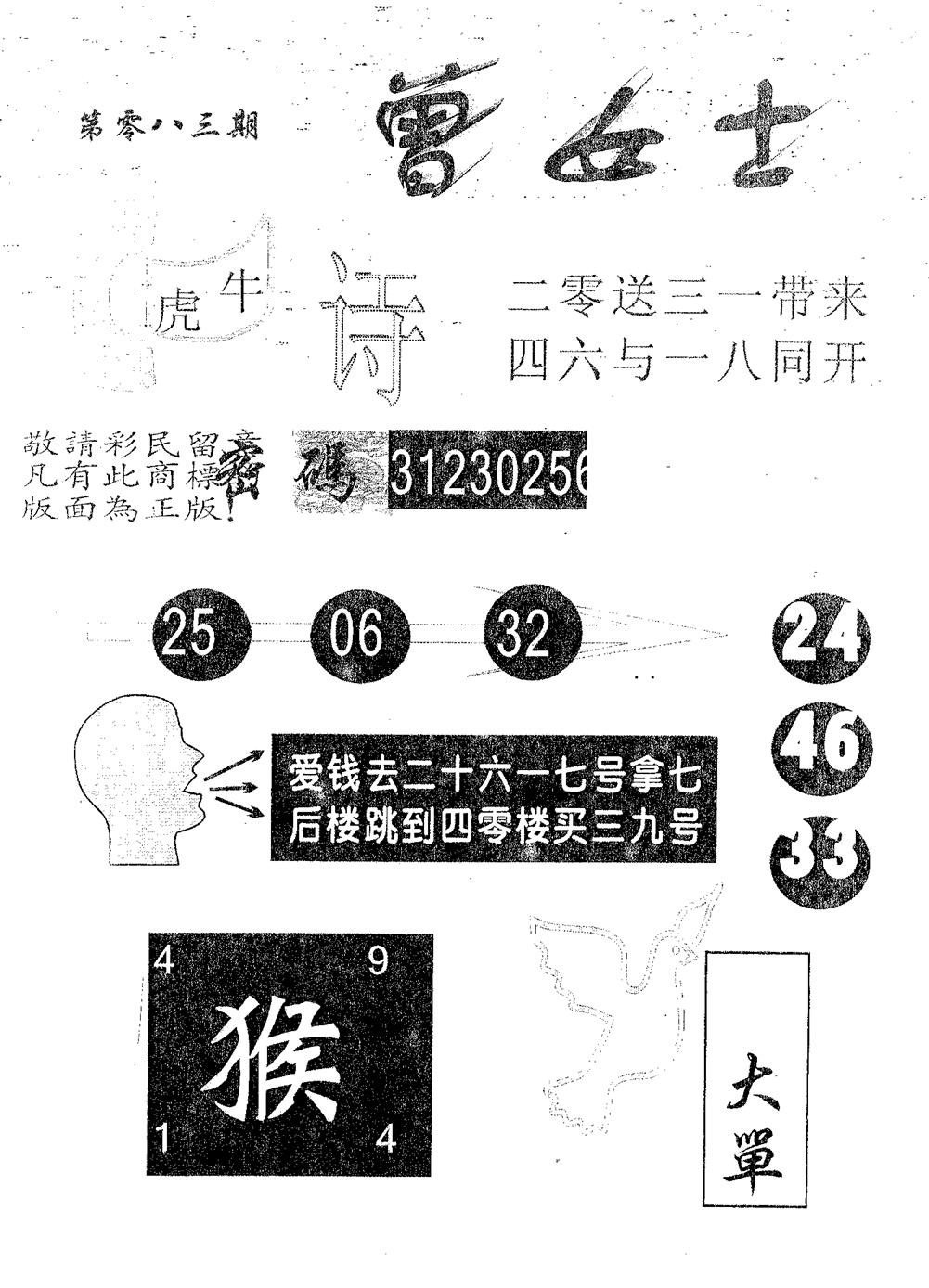六合彩083期曾女士(黑白)