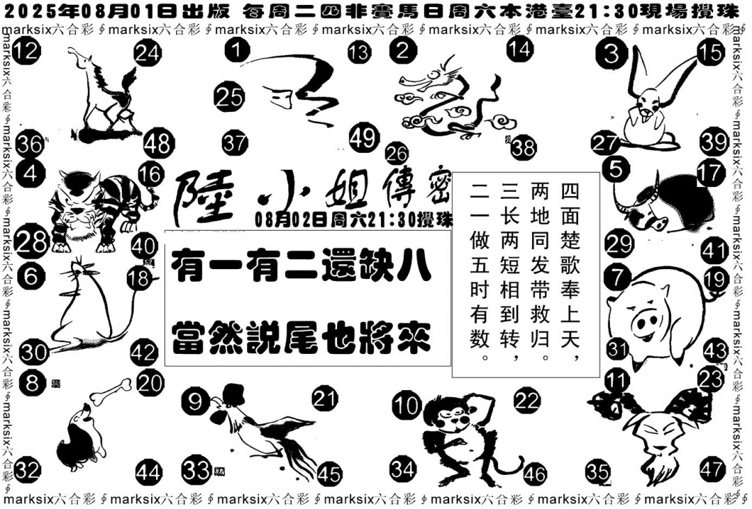 六合彩084期陆小姐传密B(黑白)
