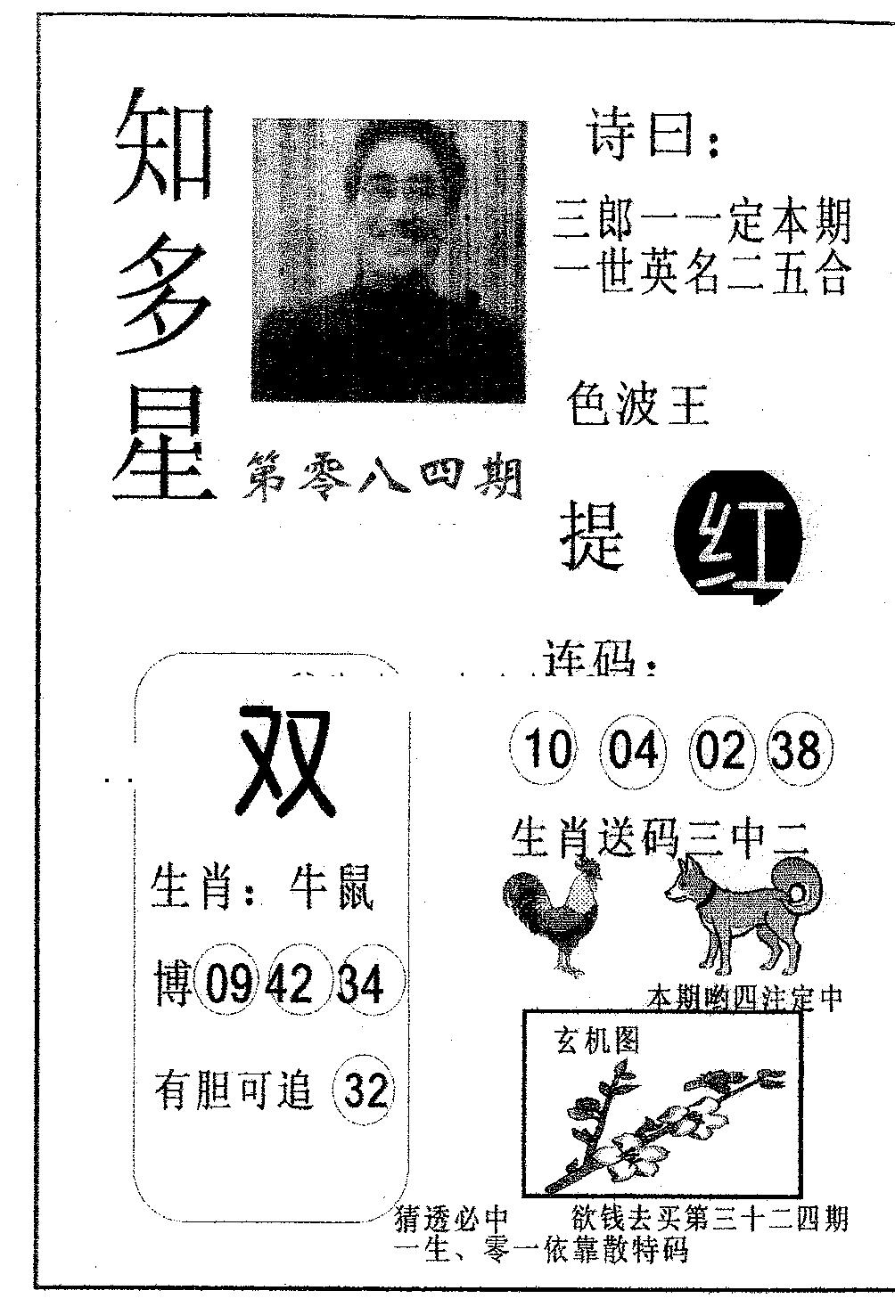 六合彩084期知多星(黑白)