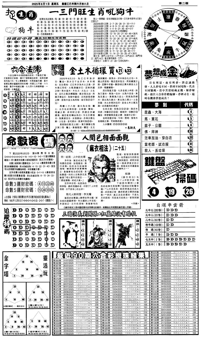 六合彩084期新报跑狗4(黑白)