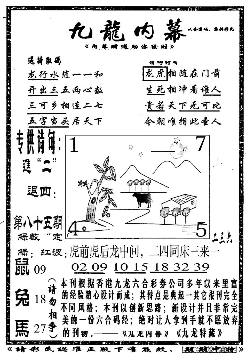 六合彩085期九龙内幕A(黑白)