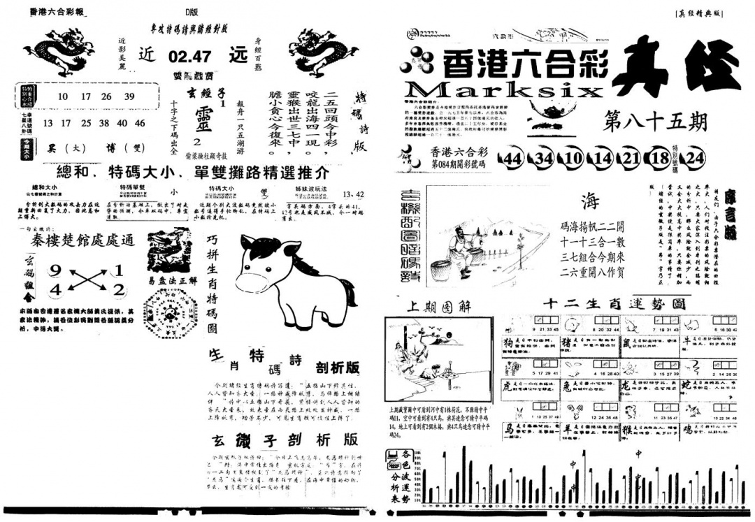 六合彩085期另真经A(黑白)