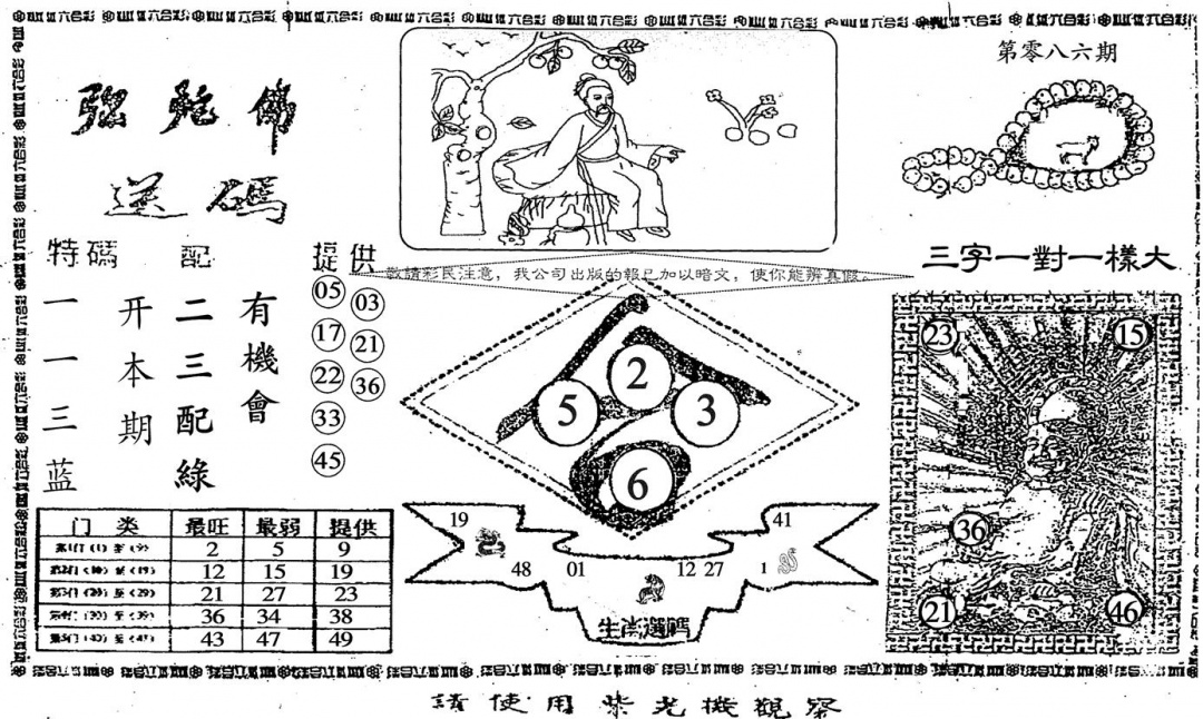 六合彩086期老弥驼?(黑白)